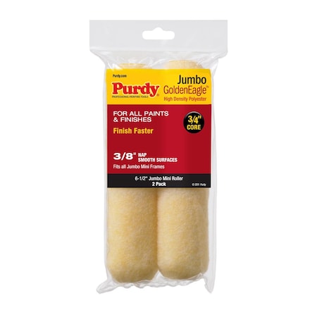 Purdy Purdy GoldenEagle Polyester 6.5 in. W X 3/8 in. Jumbo Mini Paint Roller Cover 2 pk 140626022
